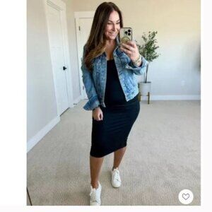 NEW Vuori Halo Essential Heather Black Scoop Neck- Sz S